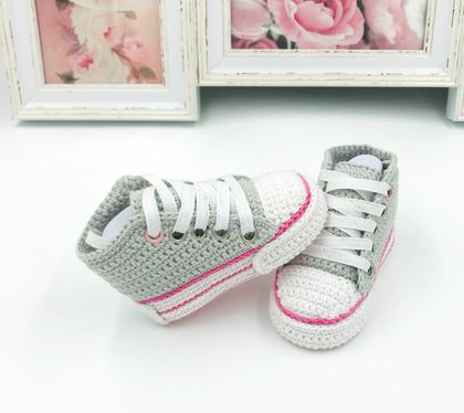 Crochet Baby Booties Shoes Runners Sneakers Girls Boys
